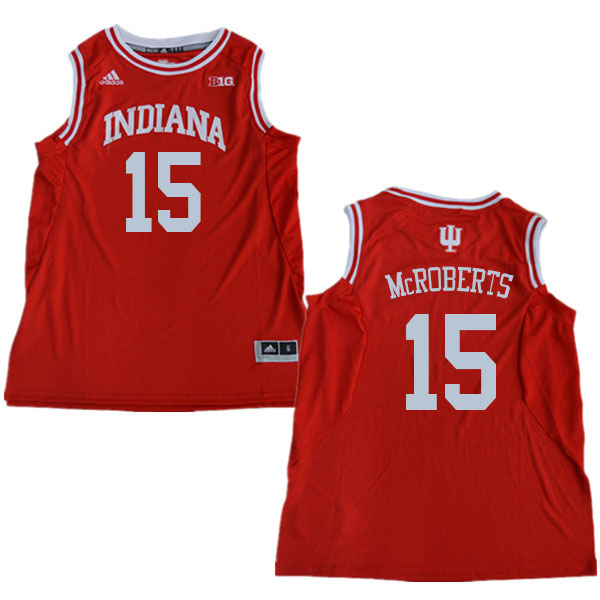 Men #15 Zach McRoberts Indiana Hoosiers College Basketball Jerseys Sale-Red - Click Image to Close